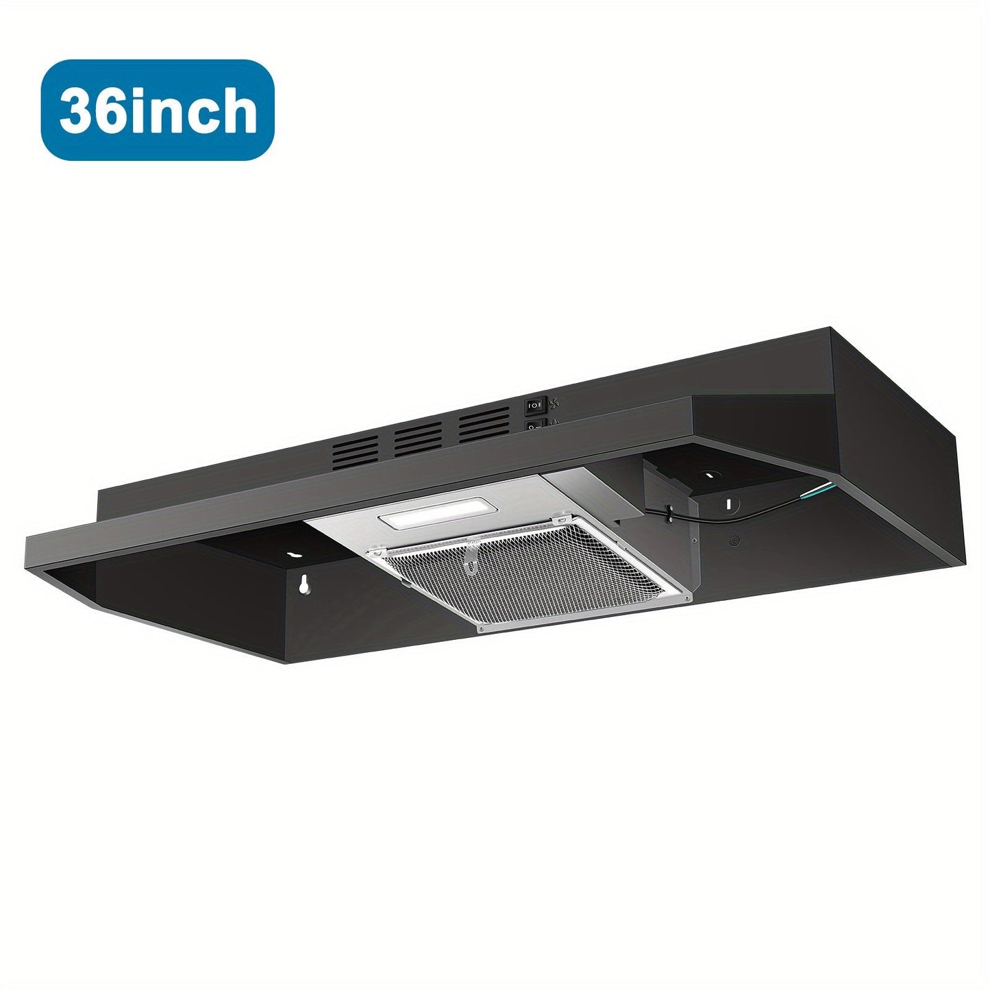 Range Hood 36 Inch Under Cabinet Ducted Ductless Convertible Stainless Steel 350CFM 2-Speed for Home Cooking, Dining and Outdoor Meals