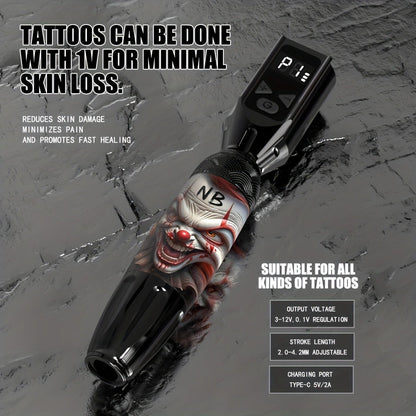 INKSOUL TM-81 Wireless Tattoo Kit Rotary Tattoo Pen with LCD Screen 1100mAh Battery for Temporary Body Art, Festivals and Costumes