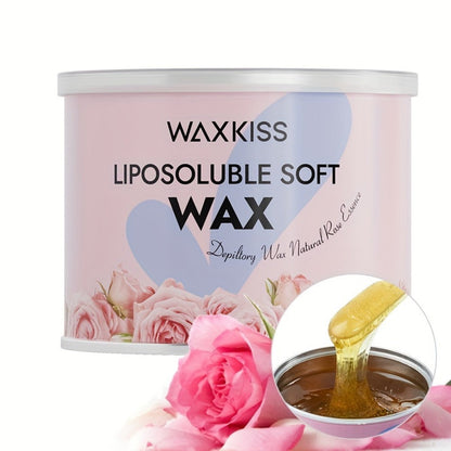 Soft Wax for Hair Removal 400g WAXKISS Honey & Aloe Vera Strip Wax Jar for Face Underarms Legs Body Back All Skin Types DIY Home Salon