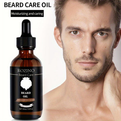 Beard Oil for Men, Sandalwood Scent with Plant Essence, Deep & Nourishing Beard Care Oil for Smooth Glossy Beard