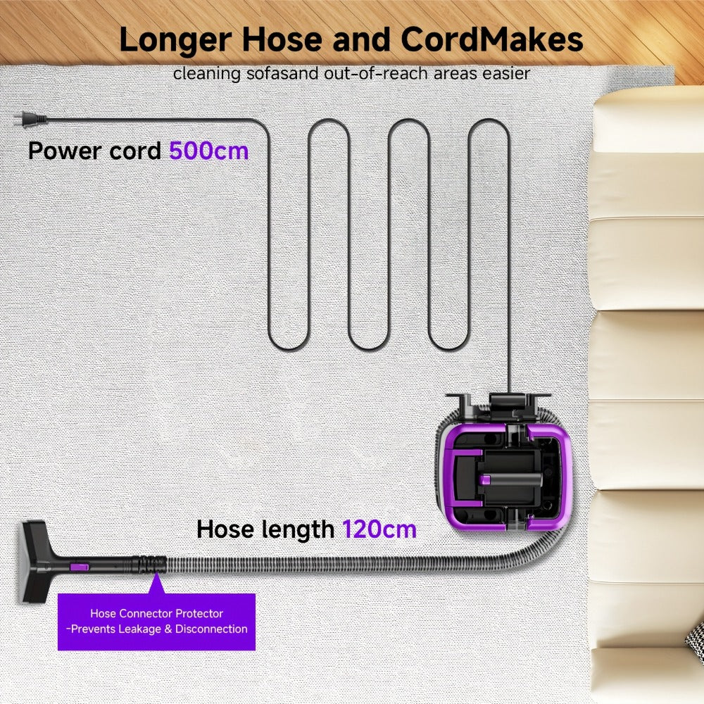 Portable Upholstery Cleaner Machine 30Kpa, Carpet & Spot Cleaner with Dual Brush Head for Deep Stain Removal on Carpet