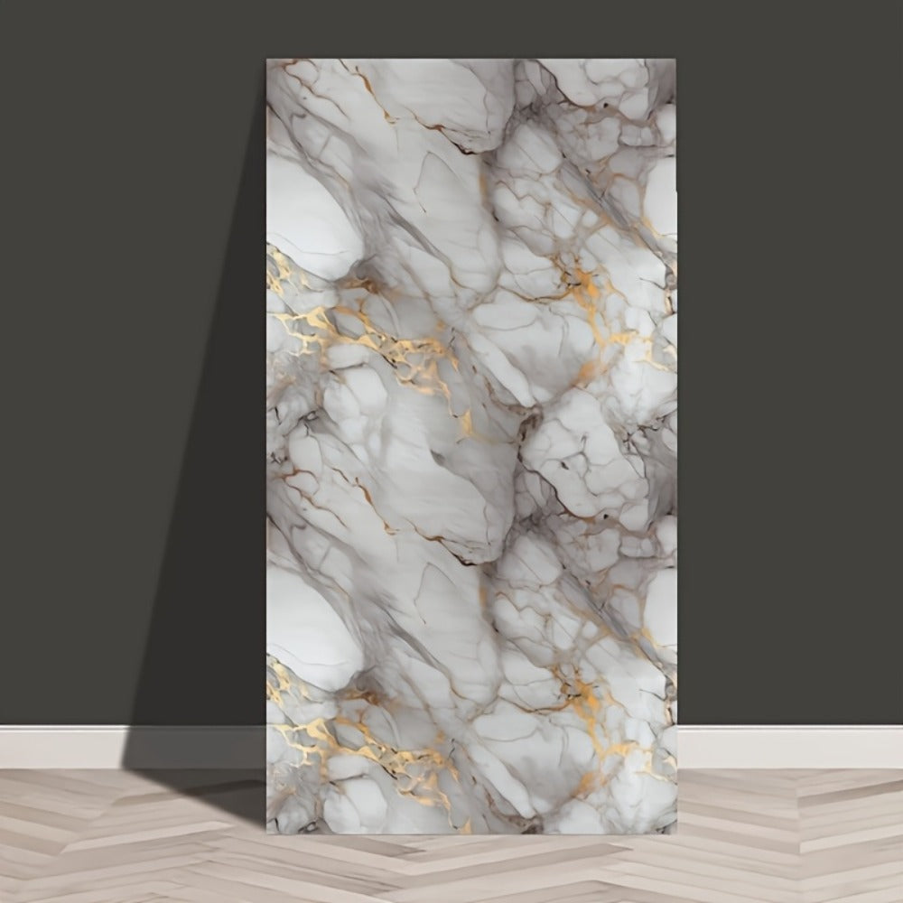 Self-Adhesive PVC Wall Sticker 22pcs Peel and Stick Marble Boho Wallpaper 11.81x23.62in Oil for Entryways, Bedrooms and Living Spaces