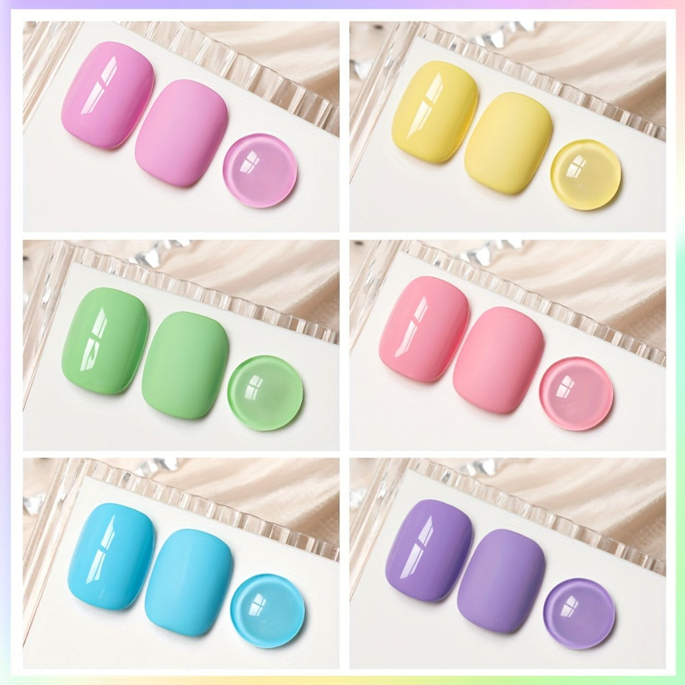 Gel Nail Polish Set with XEIJAYI Label, 6 Sweetheart Candy Gel Colors in Shades 118 to 123