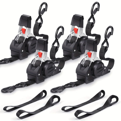 Retractable Ratchet Straps with Extension Strap for Entryways, Bedrooms and Living Spaces, with Listed Configuration