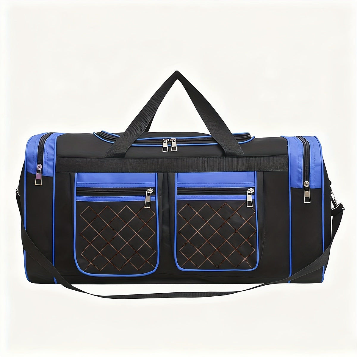 Gym Duffel Bag Large Capacity Travel Bag for Men Women Heavy Duty Polyester Multi Pocket Adjustable Shoulder Strap Zipper Closure