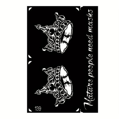 Twenty-Piece A5-Labeled Tattoo Stencil Kit002 with Animal, Symbol and Geometric Pattern Designs