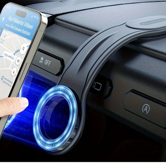 Flexible Gooseneck Car Phone Mount with Round Magnetic Head, Dashboard Base and Two Black Model Options