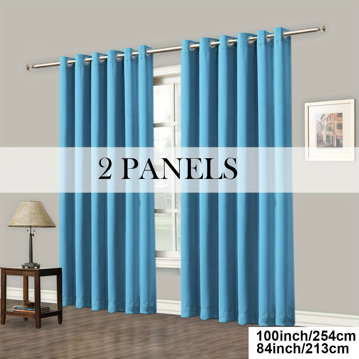 Grommet-Top Blackout Curtain Options in Nine Colors with Seven Width, Length or Panel-Count Labels