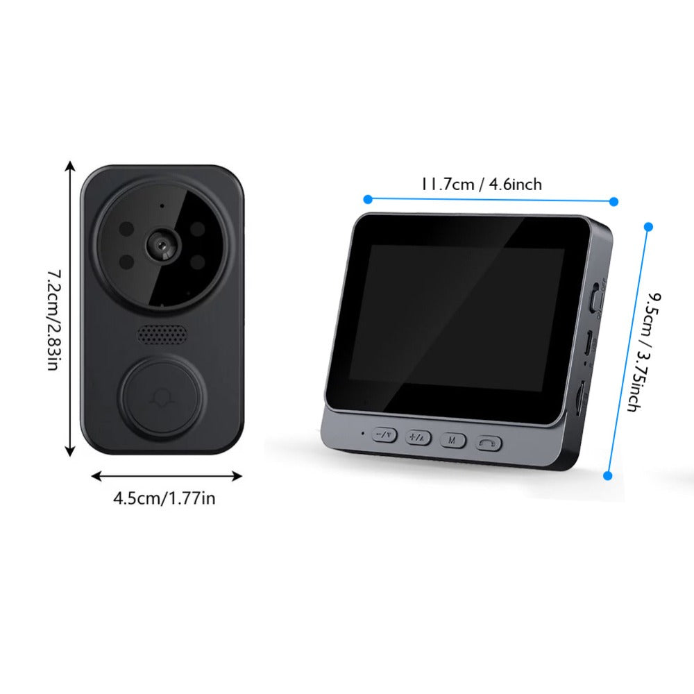 Wireless Video Doorbell Camera No WiFi No App Required 4.3-inch IPS Monitor 960P Night Vision for an Everyday Personal Care Routine