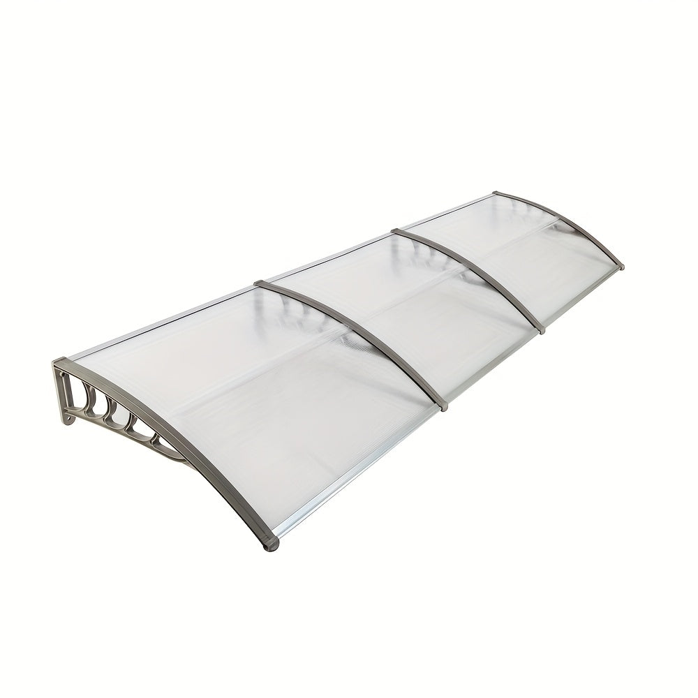 Door Window Awning Canopy 120x38 Inch Polycarbonate Rain Sun UV Snow Shield with Aluminum for Entryways, Bedrooms and Living Spaces