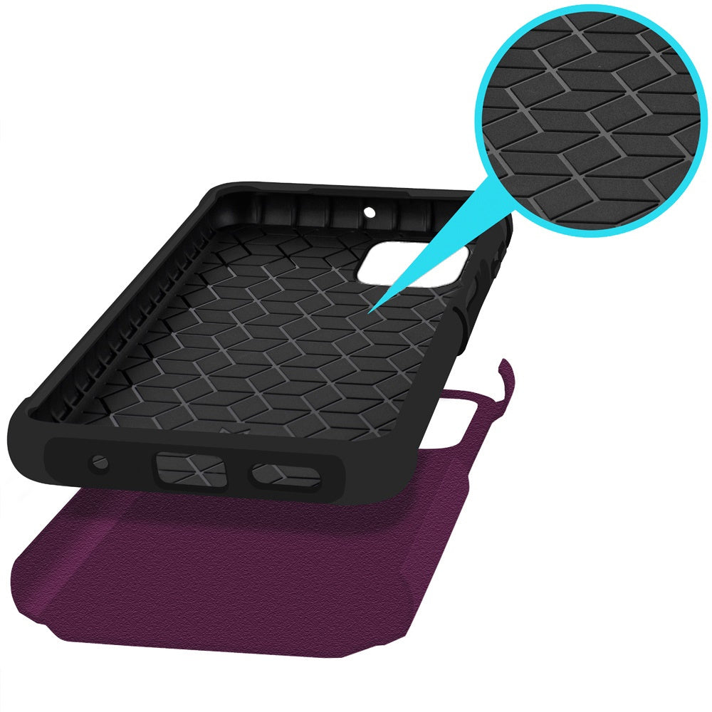 Phone Case Dual-Layer PC and TPU Cover for T-Mobile Revvl 7 5G in Red, Purple, Pink, Black, Gray or Blue