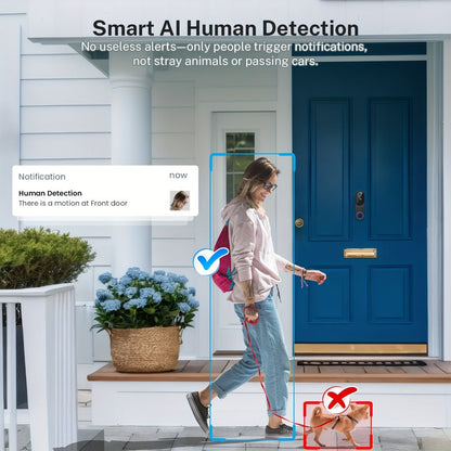 960P Smart Video Doorbell 2.4G 5G Dual-Band WiFi, Color Night Vision, AI Vehicle & Person Detection