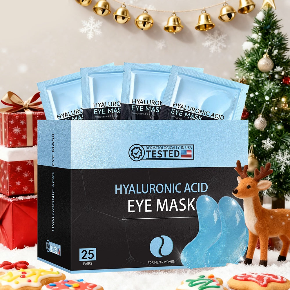 Hyaluronic Acid Eye Mask 25pcs – Collagen & Glycerin Under Eye Patches for Dark Circles, Puffiness & Deep Hydration
