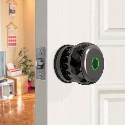 Fingerprint Handle Door Lock with IC Card & Key - 3-in-1 Biometric Keyless Entry, 100 Fingerprint