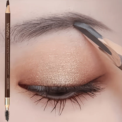 Microblading Effect Brow Pencil 4-Pack with Eyeliner, Waterproof Smudge-Proof Dual-Ended Eyebrow Pen with Spoolie Brush