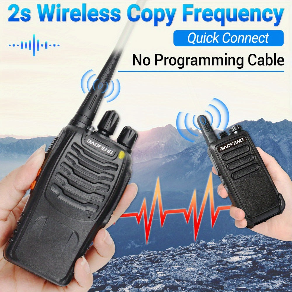 Baofeng BF-888S Walkie Talkie 2-Pack – Long Range UHF Two Way Radio, Wireless Frequency Copy, Portable Ham Radio for Hunting, Hiking