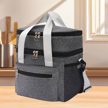 Insulated Lunch Bag Large Capacity Leakproof Waterproof with Shoulder Strap Double Pocket Portable Cooler Tote for Men Women Work School