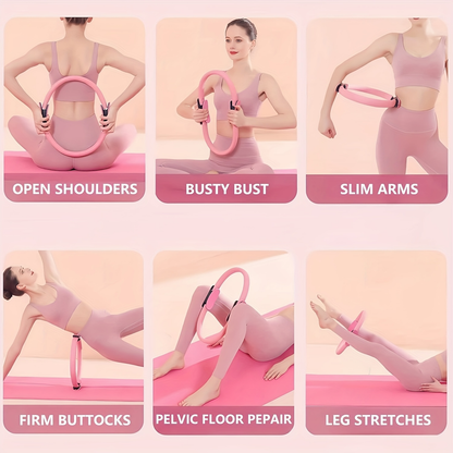 Yoga Fitness Set 11-Piece – Elastic & Resistance Bands, Yoga Ball, Stretching Band & Pilates Abdominal Hip Training Kit for Women Home