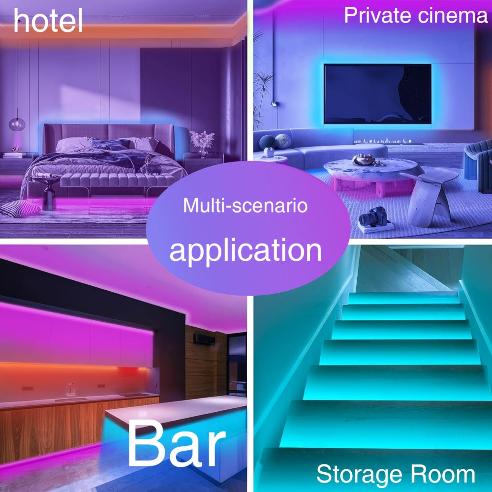 LED Strip Light RGB USB-Powered Room Kit in 16.4ft, 49.2ft or 98.4ft with App and 44-Key Remote
