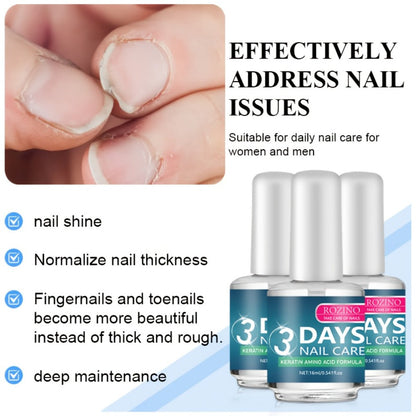 Keratin Nail Strengthening Oil 3-Pack – 3-Day Visible Results Quick-Drying Moisturizing Nail Care Oil, Prevents Peeling Breakage