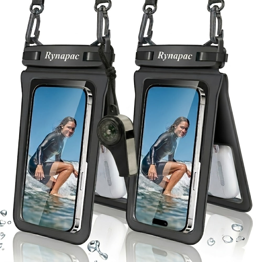 RYNAPC 2-Pack Phone Pouch with Lanyard IPX8 Dry Bag for iPhone 16 15 14 Pro Max 6.7 Inch for Camping, Travel and Outdoor Use