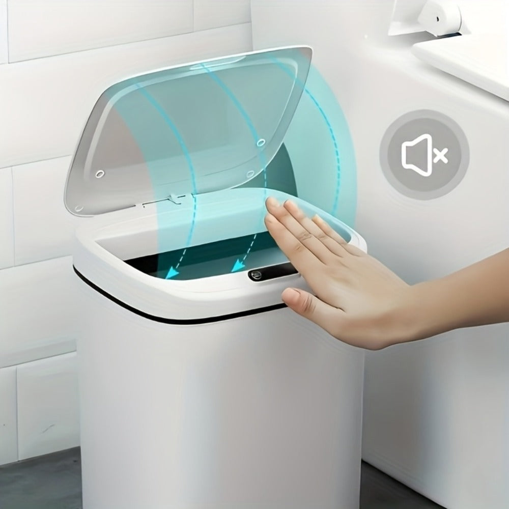 Motion-Activated Touchless Trash Can with Lid, Smart Sensor Waste Bin for Kitchen, Bathroom, Office & Home
