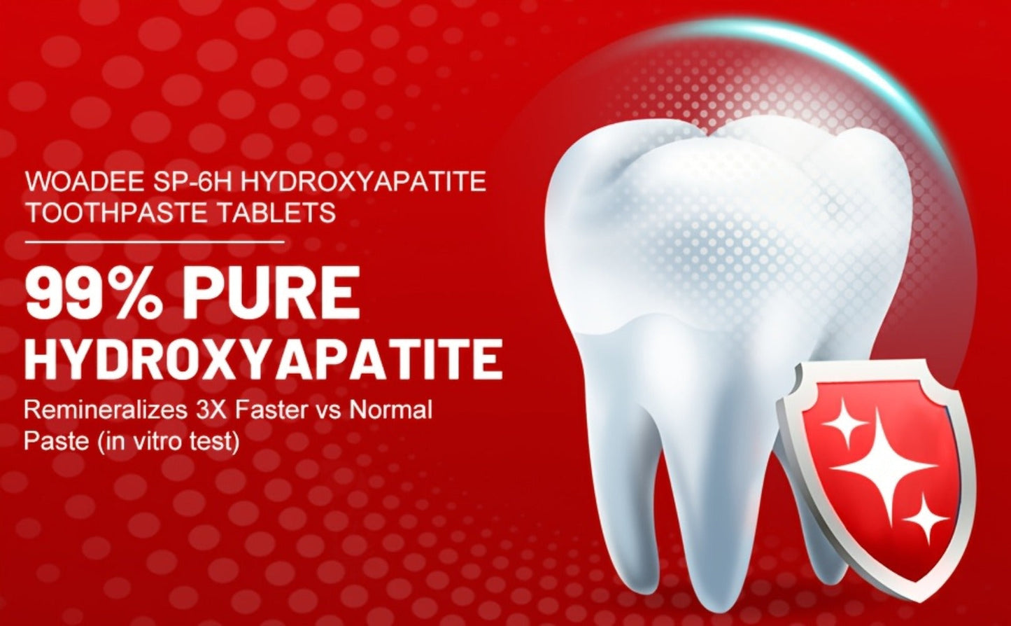 Toothpaste Tablets Hydroxyapatite Fluoride Free - 62 Count Chewable Solid Toothpaste, Deep Cleaning