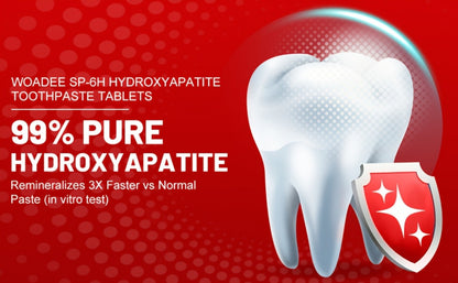 Toothpaste Tablets Hydroxyapatite Fluoride Free - 62 Count Chewable Solid Toothpaste, Deep Cleaning