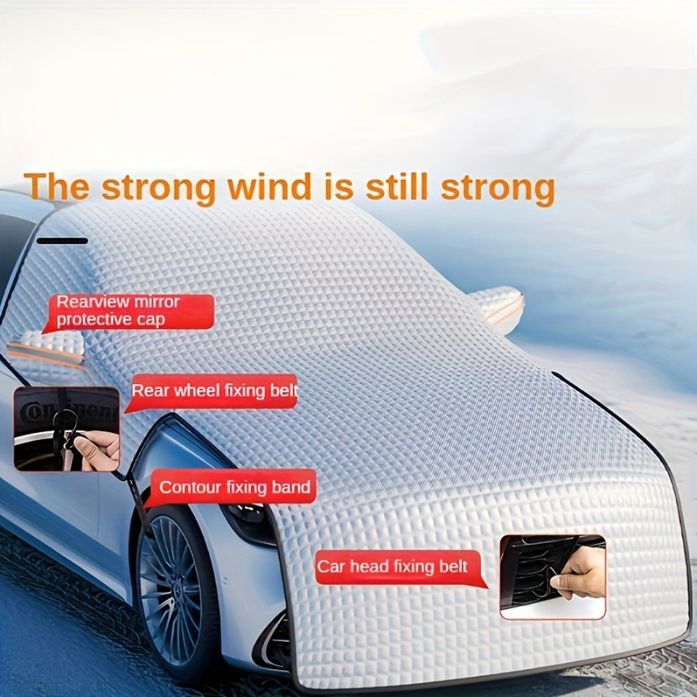 Windshield Snow Cover & Sun Shade Universal Fit – Thickened All-Season Front Window Frost Ice Guard & UV Sunshade Protector for Cars SUVs