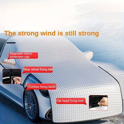 Windshield Snow Cover & Sun Shade Universal Fit – Thickened All-Season Front Window Frost Ice Guard & UV Sunshade Protector for Cars SUVs