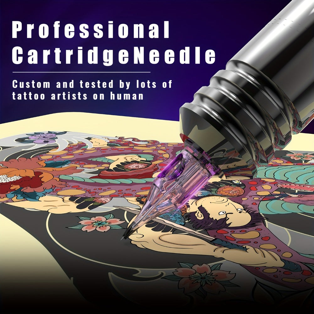 Stainless Steel Tattoo Cartridge Needles 50pcs Mixed RL RS RM M1 Weaved Magnum for Temporary Body Art, Festivals and Costumes