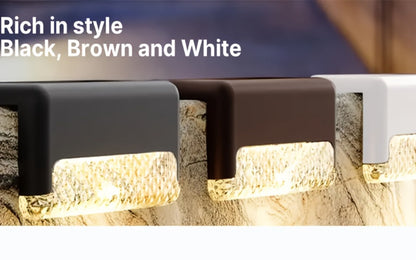 Solar LED Deck and Step Light Set in 8-, 16- or 32-Piece Packs with Black, White or Brown Shells