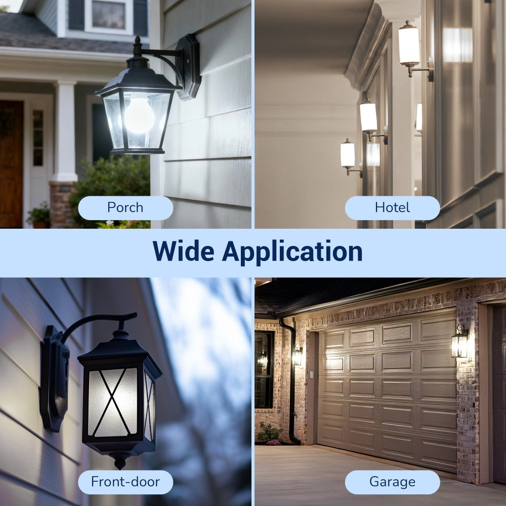 Dusk to Dawn Light Bulbs, A19 E26 Auto On Off Photocell Sensor LED Bulb 9W 60W Equivalent, for Home, Desk and Accent Lighting