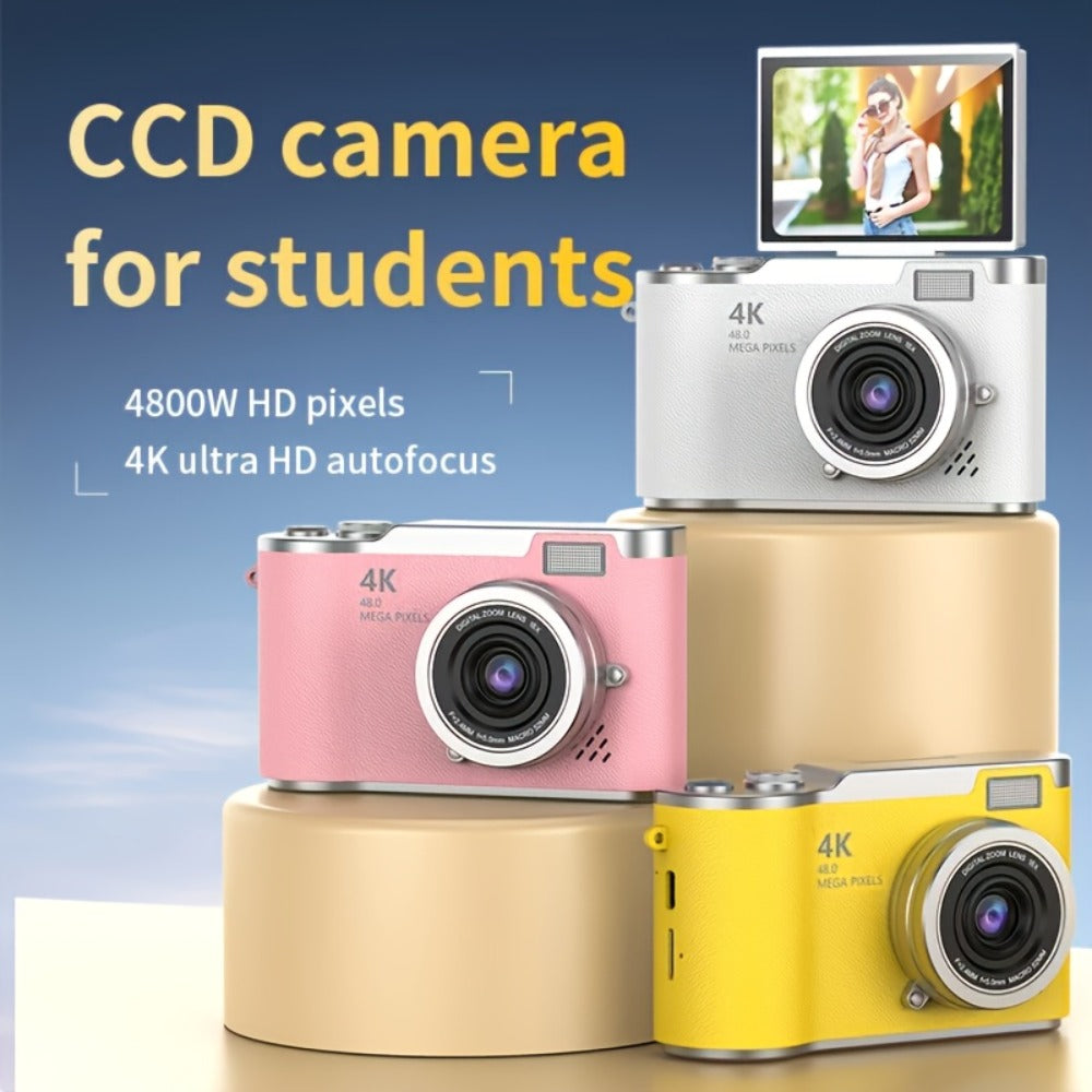 4K HD Digital Camera 2.4-Inch Flip Screen for Beginners Vlogging Photography Video Recording for an Everyday Personal Care Routine
