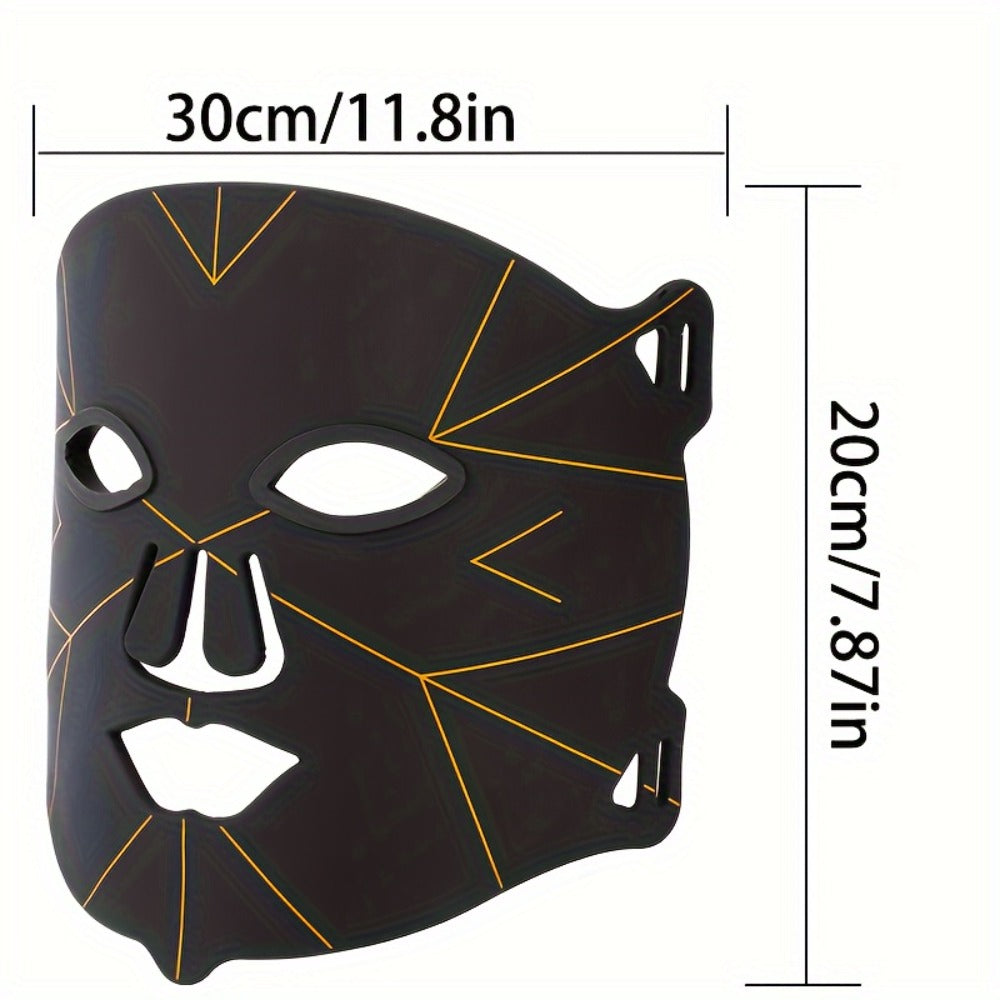 LED Face Mask 7 Color Light Therapy Photon Skin Rejuvenation Mask Portable Silicone Beauty for Entryways, Bedrooms and Living Spaces