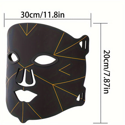LED Face Mask 7 Color Light Therapy Photon Skin Rejuvenation Mask Portable Silicone Beauty for Entryways, Bedrooms and Living Spaces