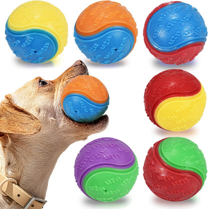 Squeaky Dog Balls High Bounce 2.5in Chew Teething Toy for Dogs – Durable Rubber Interactive Play & Training Ball Compatible with Ball