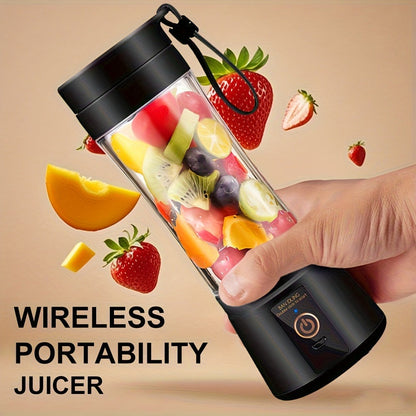 12.85-Ounce Six-Blade Slim Portable Blender Cup with Rechargeable Base and Five Color Options