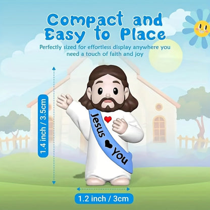 Mini Christian Statues Bulk 50pcs God Bless You Colorful Crosses Vintage Religious Figurines for Entryways, Bedrooms and Living Spaces