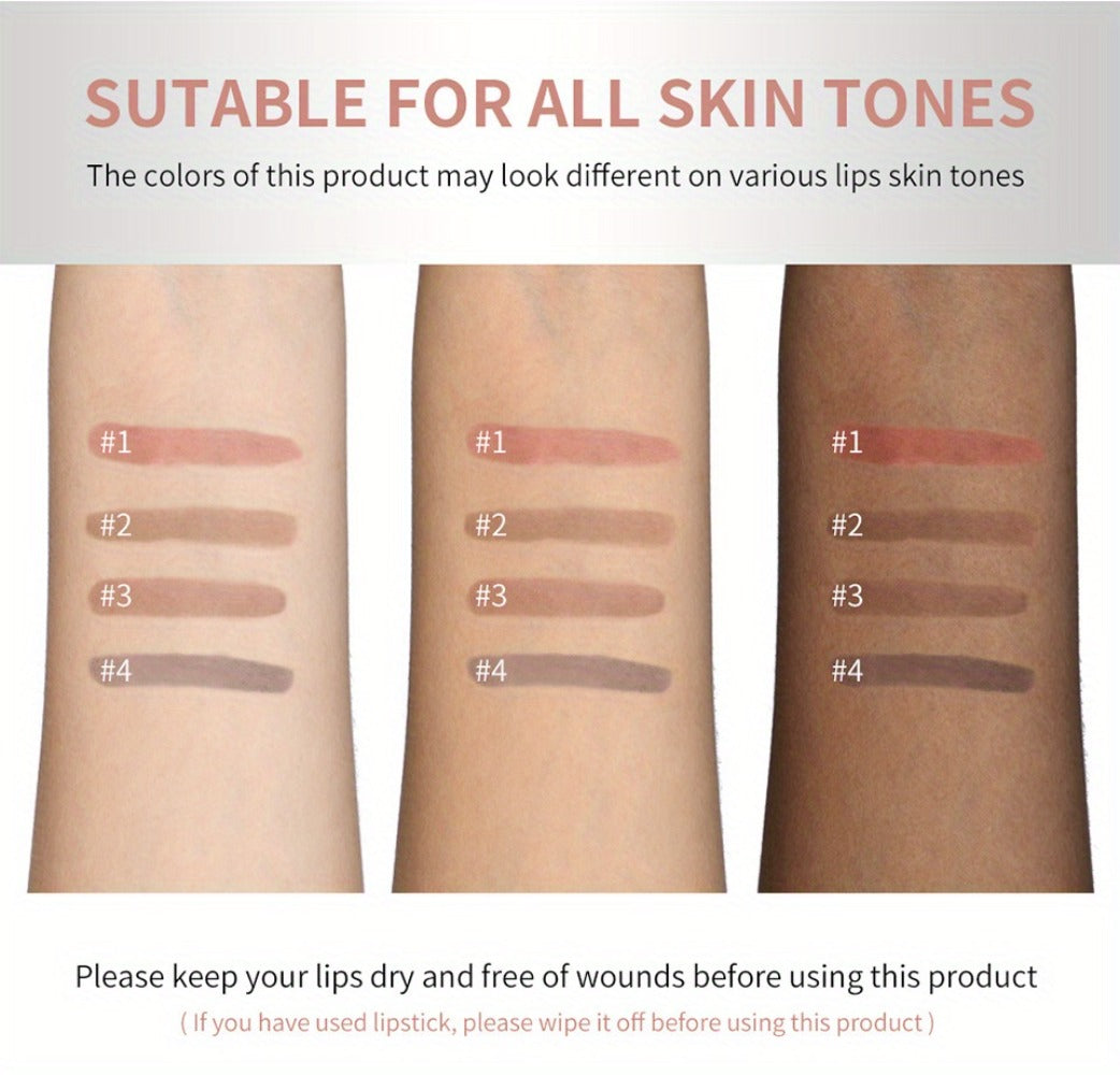 Lip Stain Pen Set 4 Colors 2-in-1 Lip Liner & Lip Tattoo – Waterproof Smudge-Proof Transfer-Resistant Matte Finish
