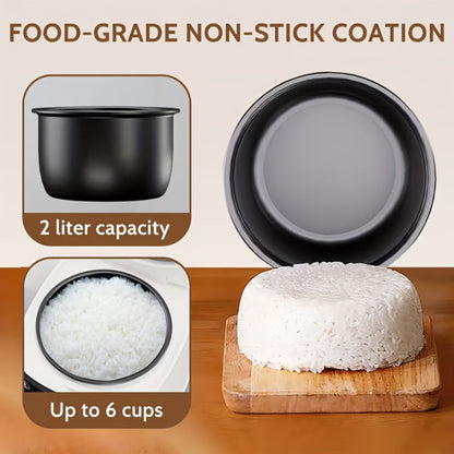 Rice Cooker 2L 4 Cups 10-in-1 Mini Multifunctional Compact Electric Rice Cooker for Rice for Home Cooking, Dining and Outdoor Meals