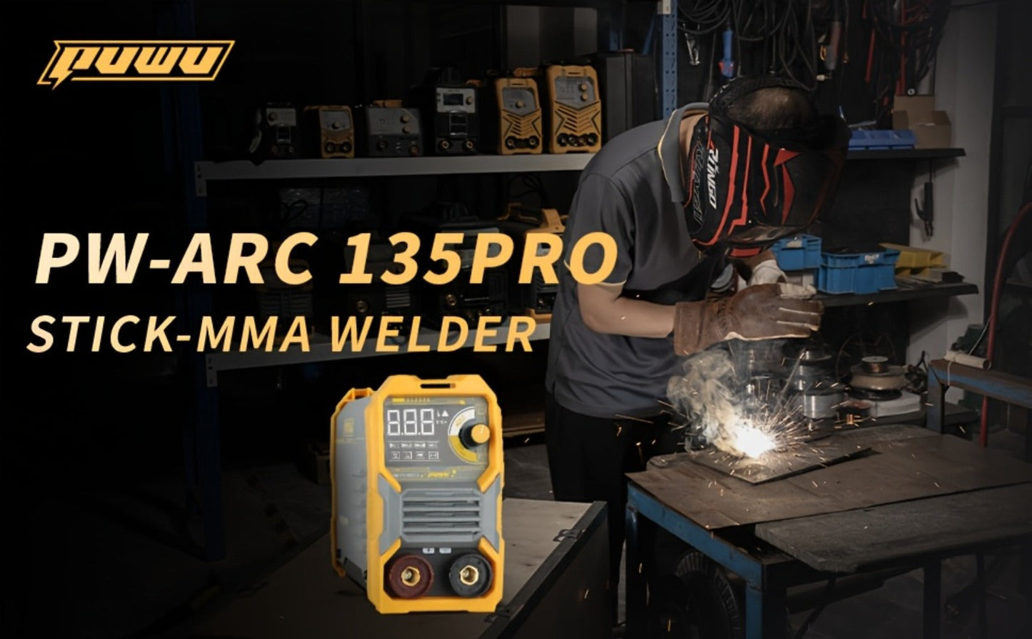 135A 110V MMA Arc Welder Stick Lift TIG 2-in-1 DC Inverter Welder LCD Digital Display Hot for Entryways, Bedrooms and Living Spaces