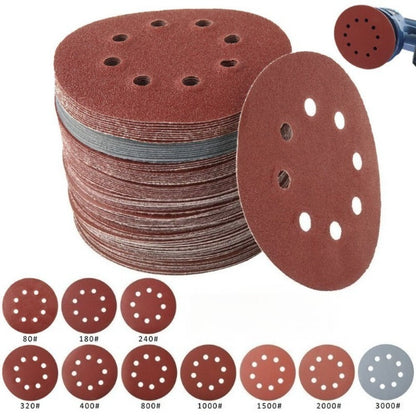 5 Inch Sandpaper 94 Pcs – 8-Hole Hook & Loop Sanding Discs, Assorted Grits 80/180/240/320/400/800/1000/1500/2000/3000