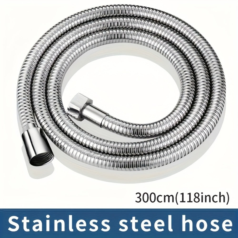 Flexible Stainless Steel Shower Hose Electroplated – Round Shape, Wall-Mounted Easy Install, for Rainfall Shower Heads & Sprayers