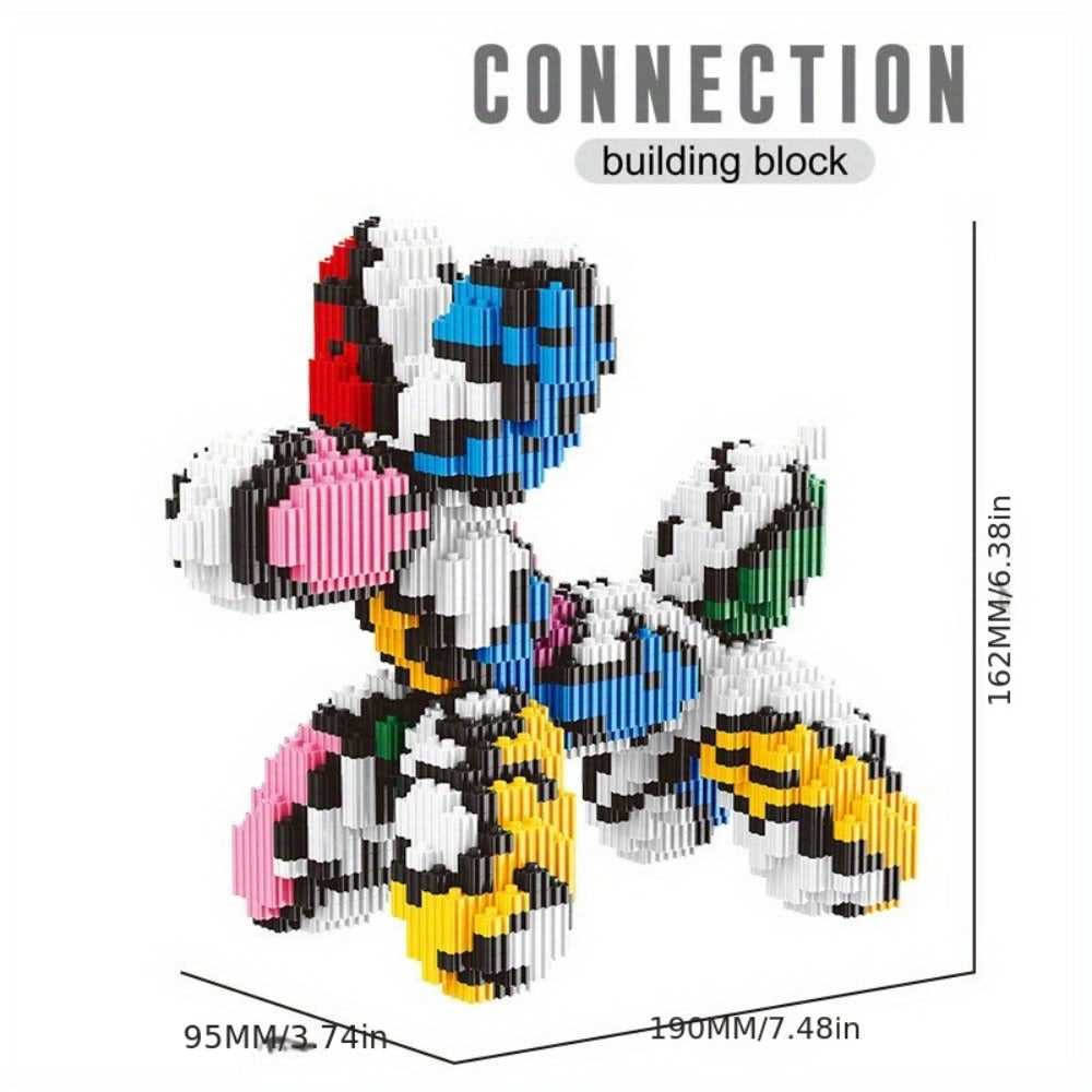 Balloon Dog Building Blocks Set – Colorful Interlocking Brick Sculpture Pop Art Home Decor Display Model for Adults Teens Art Lovers