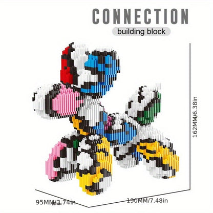 Balloon Dog Building Blocks Set – Colorful Interlocking Brick Sculpture Pop Art Home Decor Display Model for Adults Teens Art Lovers
