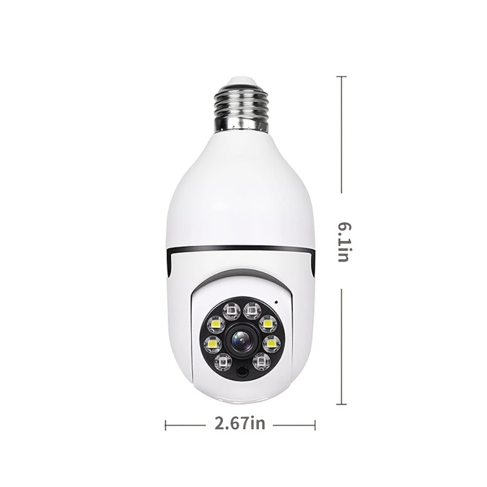 Indoor Security Camera 3MP Bulb-Socket Model with 360° Panoramic View, Dual-Band WiFi and Two-Way Audio