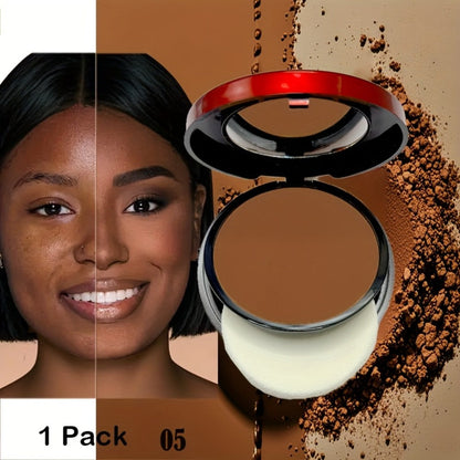 Pressed Powder Foundation Contour Matte Ful1l Coverage Oil Control Waterproof, 6 Shades Light to Dark
