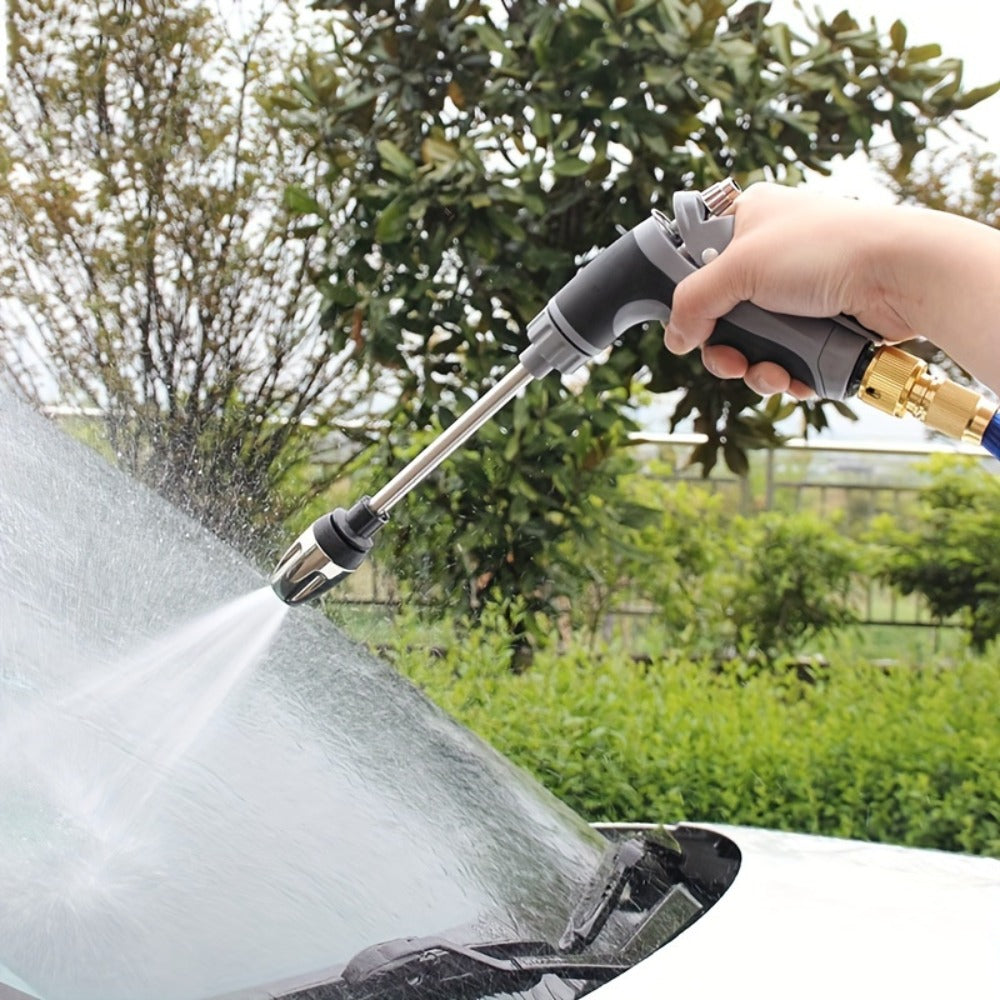 High Pressure Car Wash Gun with Long Extension Rod – Adjustable Spray Nozzle, Leak-Proof Connector, Fits Garden Hose