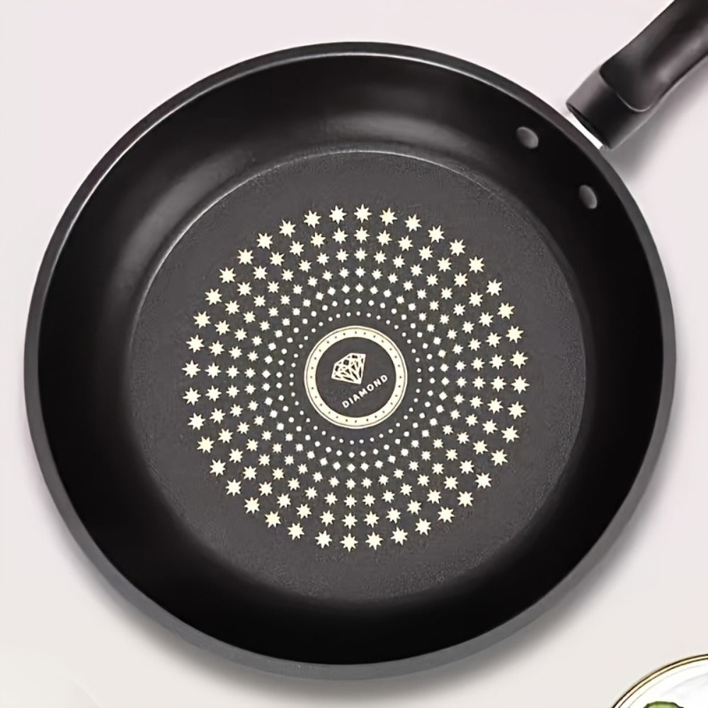 Cast Iron Frying Pan Non-Stick with Lid 9.45 Inch - Powder Coated Skillet Compatible with Induction Gas Electric Stove